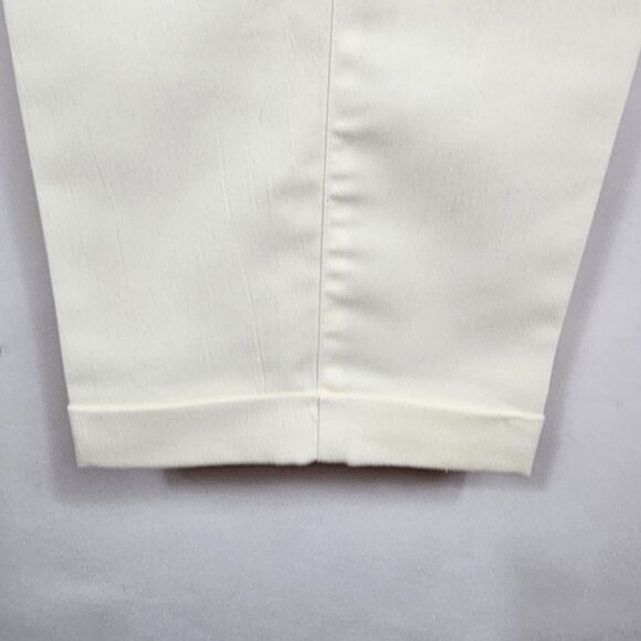 Women's 32" Ivory Dress Pants Cream Textured Pleated Business Casual Office Corp - Picture 7 of 16